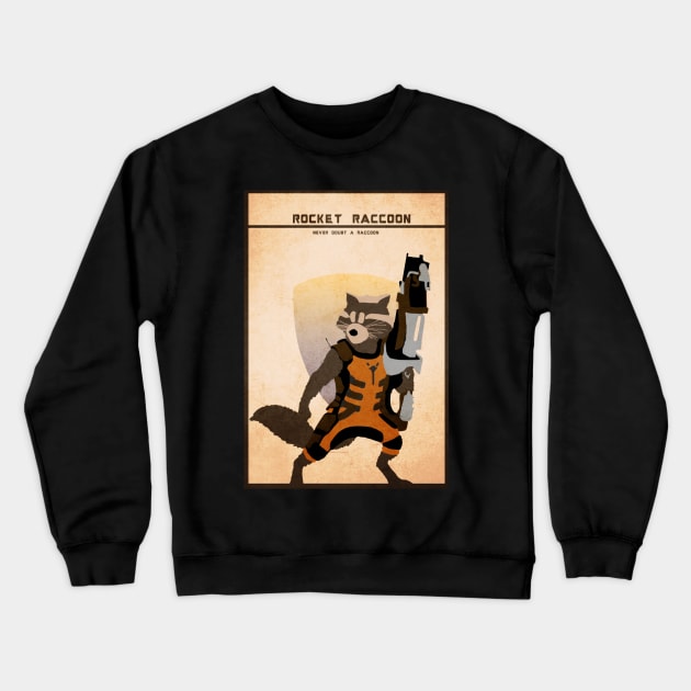 Rocket Poster Crewneck Sweatshirt by luban